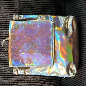 Ardene Mini Back Pack Holographic Rainbow Type Coloring